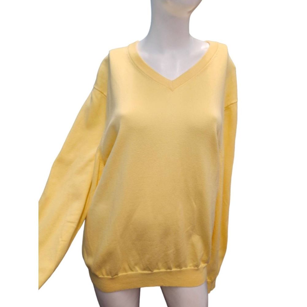 Brooks Brothers Yellow V Neck Sweater Men's Size XL